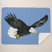 Flying Bald Eagle Sherpa Deken - Kies kleur (Voorkant (horizontaal))