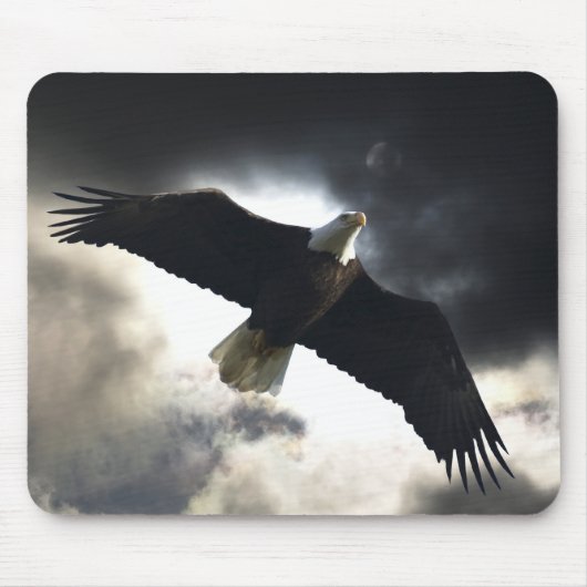 Flying Bald Eagle & Storm Clouds Foto Muismat (Voorkant)
