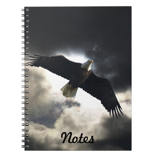 Flying Bald Eagle & Stormy Sky Handy Notitieboek (Voorkant)
