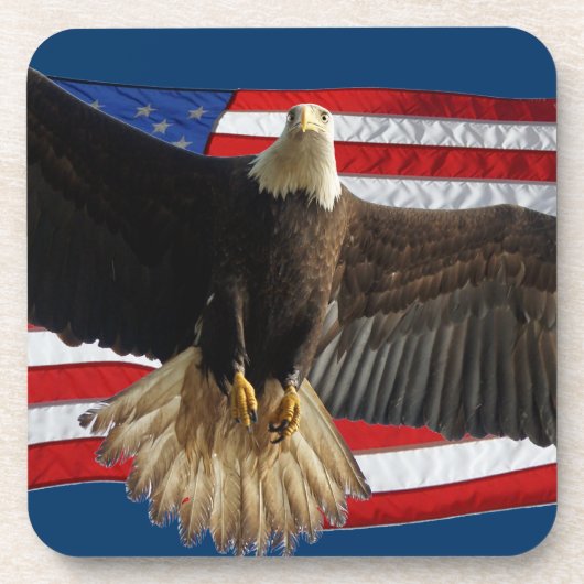 Flying Bald Eagle USA Patriottische Gift Drankjes Onderzetter (Voorkant)