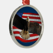 Flying Bald Eagle USA Patriottische Gift Metalen Ornament (Rechts)