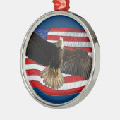 Flying Bald Eagle USA Patriottische Gift Metalen Ornament (Links)