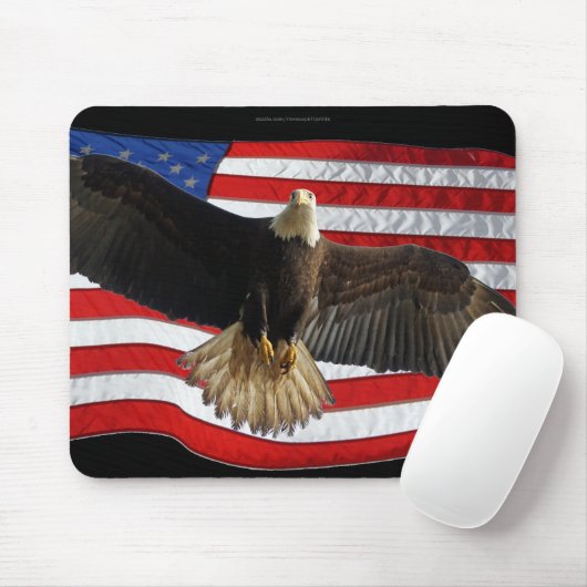 Flying Bald Eagle USA Patriottische Gift Muismat (Met muis)