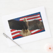 Flying Bald Eagle USA Patriottische Gift Rechthoekige Sticker (Envelop)
