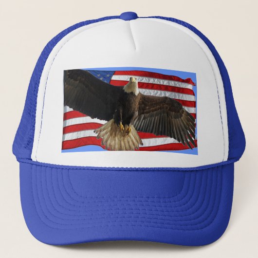 Flying Bald Eagle USA Patriottische Gift Trucker Pet (Voorkant)