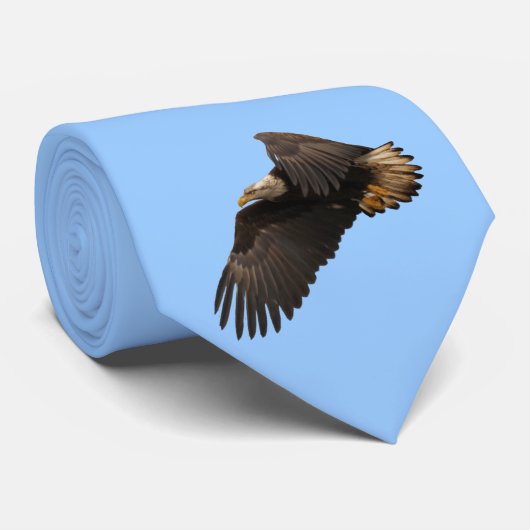 Flying Bald Eagle Wildife Foto Art Stropdas (Opgerold)