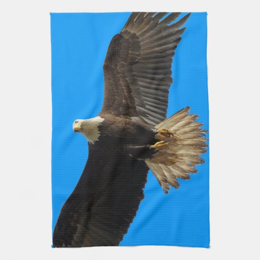 Flying Bald Eagle Wildlife Gift Theedoek (Verticaal)
