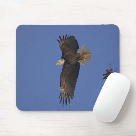 Flying Bald Eagle Wildlife supporter Art Muismat (Met muis)