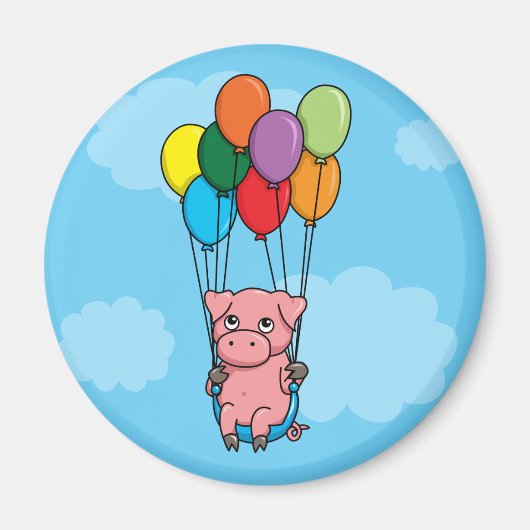 Flying Balloon Pig Magneet (Voorkant)