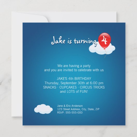 Flying Balloons Kaart (Achterkant)