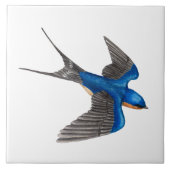 Flying Barn Swallow Art Tile Tegeltje (Voorkant)