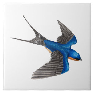 Flying Barn Swallow Art Tile Tegeltje