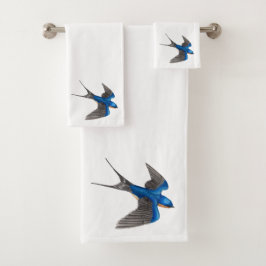 Flying Barn Swallow Bird Art Bad Handdoek