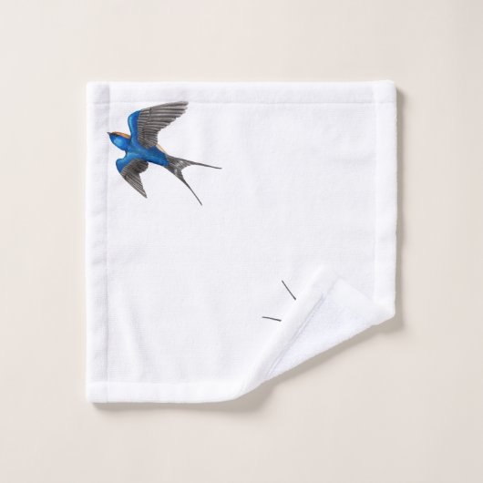 Flying Barn Swallow Bird Art Bad Handdoek (Wasdoekje)