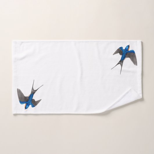 Flying Barn Swallow Bird Art Bad Handdoek (Handdoek)