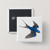 Flying Barn Swallow Button (Voorkant /achterkant)