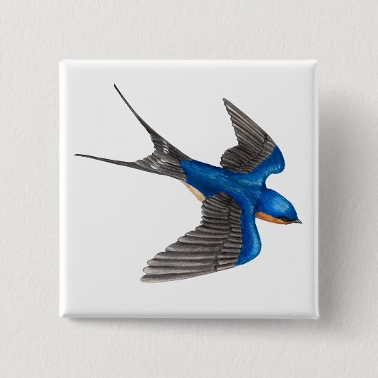 Flying Barn Swallow Button (Voorkant)