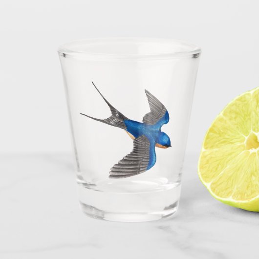 Flying Barn Swallow Shot Glas (Voorkant)