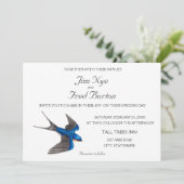 Flying Barn Swallow Wedding Invitation Kaart (Staand voorkant)