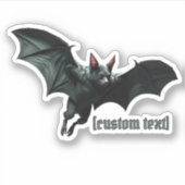 Flying Bat – Aangepaste tekst & gesneden vinyl Sti Sticker (Voorkant)