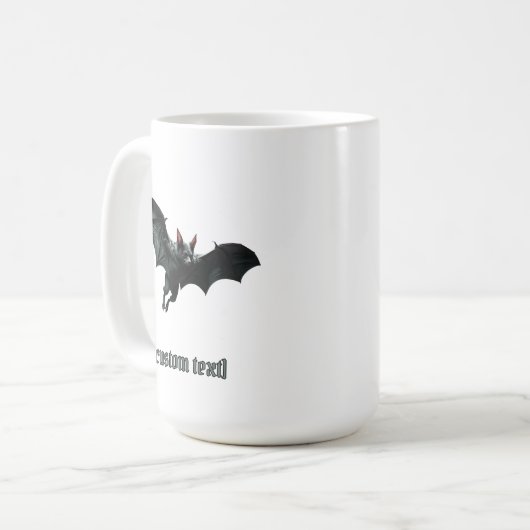 Flying Bat – Aangepaste tekst Koffiemok (Voorkant links)