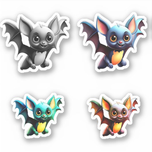 Flying Bat Custom Cut Vinyl Sticker (Voorkant)