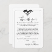 Flying Bat Gothic Wedding Bedankt dat je Kaart ont (Voorkant / Achterkant)