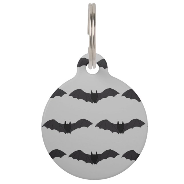 Flying Bat Halloween Dog ID Label Huisdierpenning (Voorkant)
