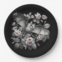 Flying Bat Halloween Papieren Bordje