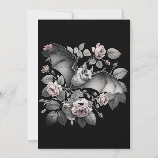 Flying Bat Halloween Party Uitnodiging (Achterkant)