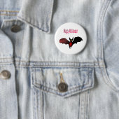 Flying Bat Happy Halloween Button (In situ)