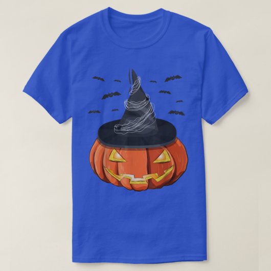 Flying Bat Jack O Lantern Witch Pet Halloween Spoo T-shirt (Design voorkant)