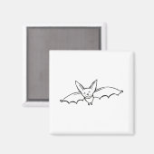 Flying Bat - leuke originele inkttekenkunst Magneet (Voorkant / Achterkant)