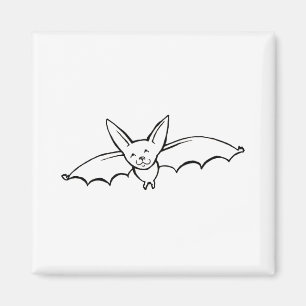 Flying Bat - leuke originele inkttekenkunst Magneet