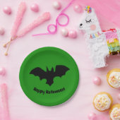 Flying Bat on Green Papieren Bordje (Feest)