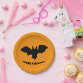 Flying Bat on Orange Papieren Bordje (Feest)