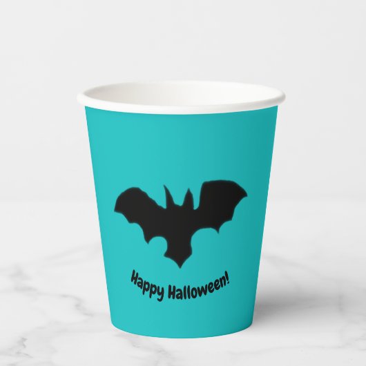 Flying Bat on Teal Papieren Bekers (Voorkant)
