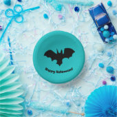 Flying Bat on Teal Papieren Kommen (Feest)