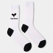 Flying Bat on White - Happy Halloween -  Socks Sokken (Rechts)