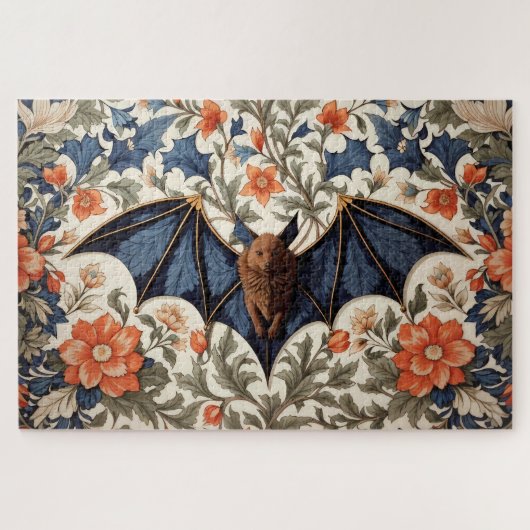 Flying Bat William Morris Inspired Floral Legpuzzel (Horizontaal)