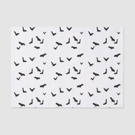 Flying Bats Black & White Gift Wrap Tissue Paper Tissuepapier (Voorkant)