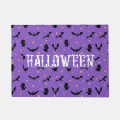Flying Bats Halloween Paarse Deurmat (Voorkant)