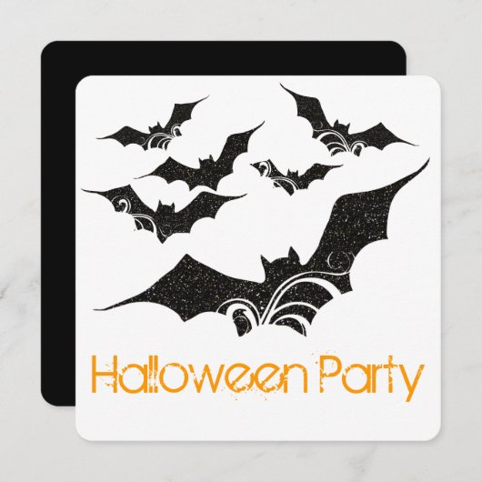 Flying Bats Halloween Party Uitnodiging (Voorkant / Achterkant)