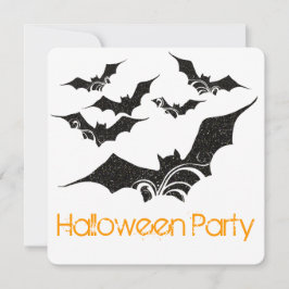 Flying Bats Halloween Party Uitnodiging