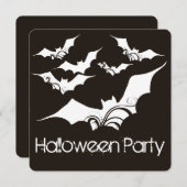Flying Bats Halloween Party Uitnodiging 3 (Voorkant / Achterkant)
