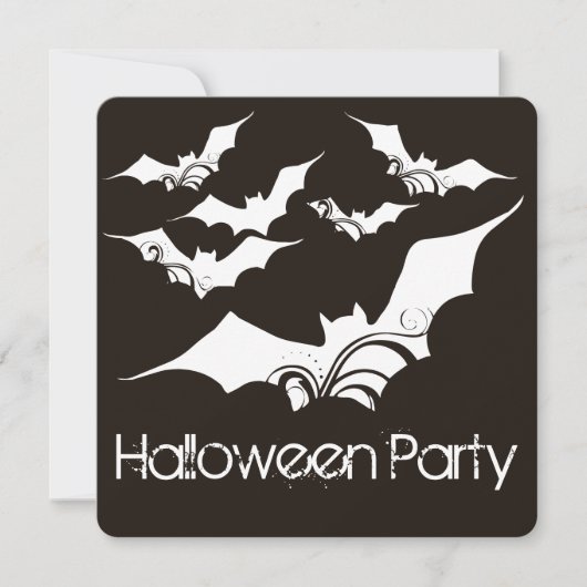 Flying Bats Halloween Party Uitnodiging 3 (Voorkant)