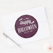 Flying Bats Happy Halloween Ronde Sticker (Envelop)