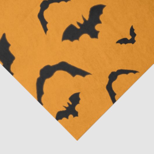 Flying Bats on Orange Tissue Paper Tissuepapier (Detail)