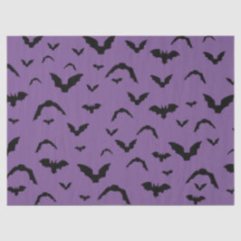 Flying Bats on Purple Tissue Paper Tissuepapier