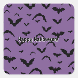 Flying Bats on Purple Vierkante Sticker